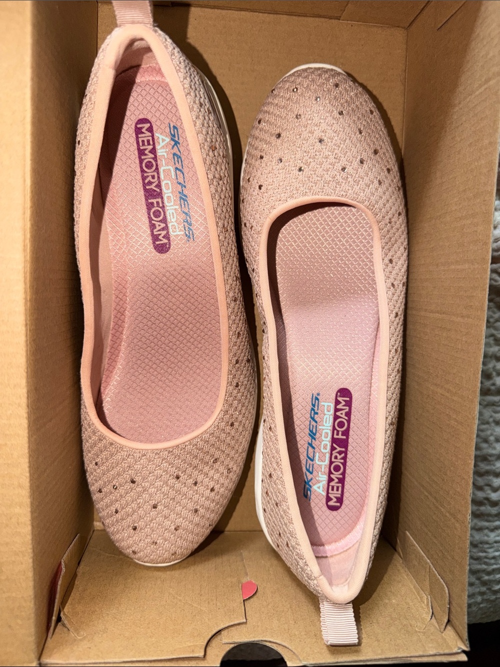 Skechers Light Pink Memory Foam Slip-On Ballet Flats